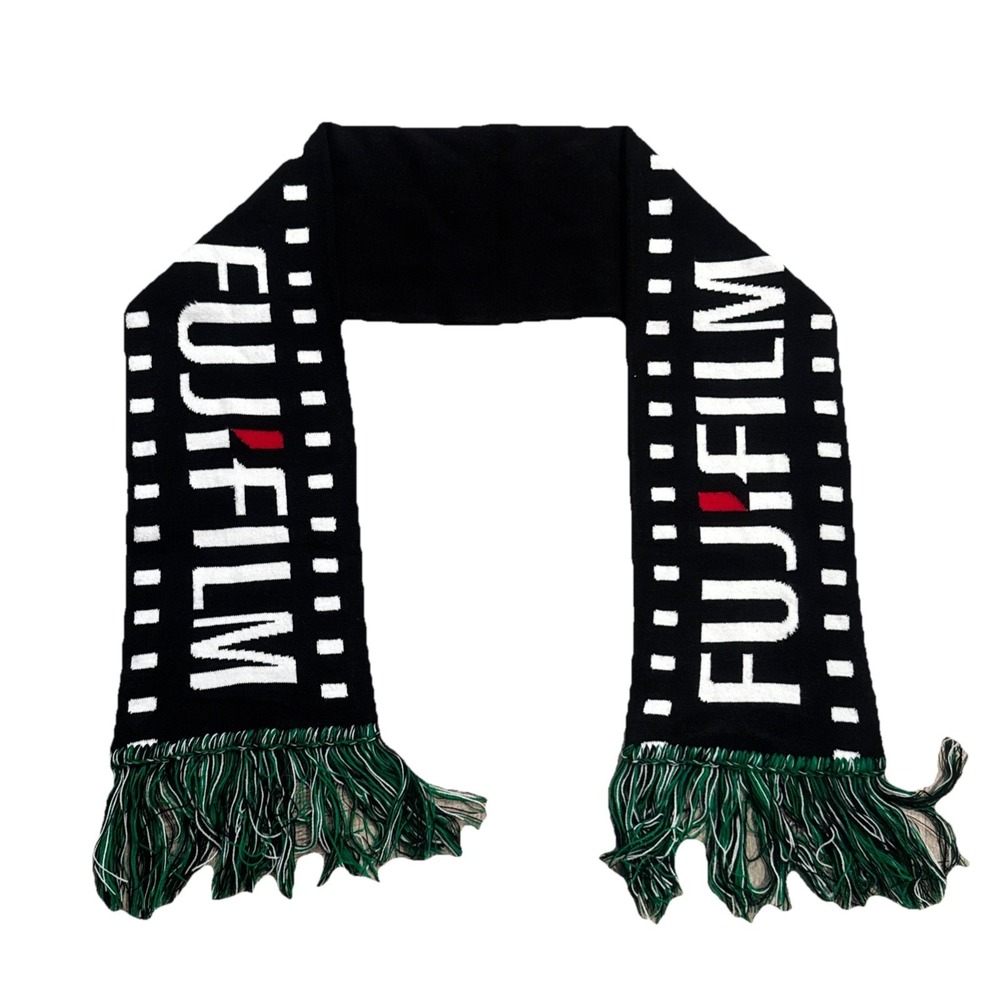 VTG Y2K FujiFilm Green Tassel Scarf/ Banner– Promo Camera Brand Accessory